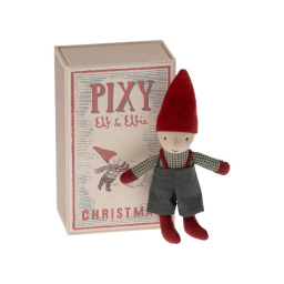 Vánoční skřítek Pixie Elf v krabičce od sirek