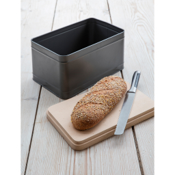 Plechový zásobník na chlieb s dreveným vekom