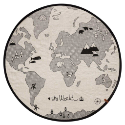 Bavlnený okrúhly koberec Svet