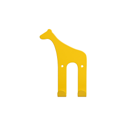 Kovový nástenný háčik Žirafa žltá