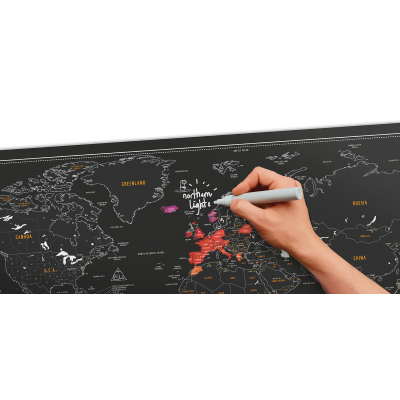                             Nástenná stieracia mapa sveta Chalk edition                         