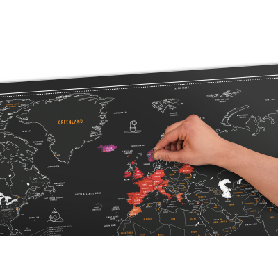                             Nástenná stieracia mapa sveta Chalk edition                         