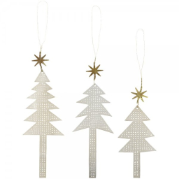 Ozdoba vánoční stromek Silver Tree - set 3 ks