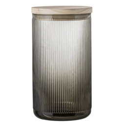 Skleněná dóza Grey s dřevěným víčkem 1600 ml