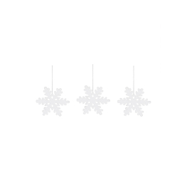 Porcelánová dekorace Snowflakes White - set 3 ks