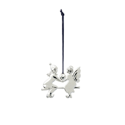 Vánoční ozdoba Angel on Seesaw Silver 6,5 cm