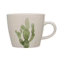 Keramický šálek s dekorem kaktusu