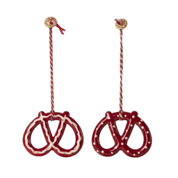 Vánoční plechová ozdoba Pretzel - set 2 ks