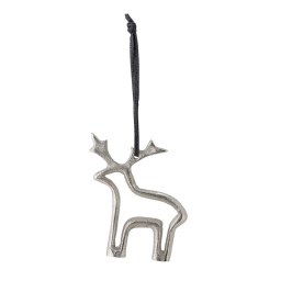 Závěsná vánoční ozdoba sobík Rooni Silver 11 cm