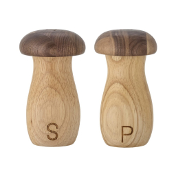 Dřevěná solnička s pepřenkou Mushroom - set 2 ks