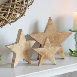 Dřevěná dekorace Woodbridge Stars - set 3 ks
