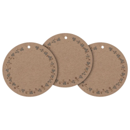 Jmenovky na dárky Ring of Flowers Brown - 15 ks