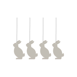 Velikonoční dekorace Deco Hare Sand - set 4 ks