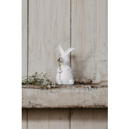 Veľkonočná dekorácia zajačik Emilia White 11 cm