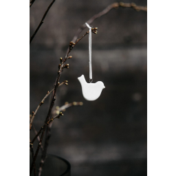 Závěsná keramická dekorace ptáček Siv White