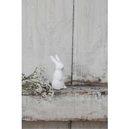 Veľkonočná dekorácia zajačik Freja White 8 cm