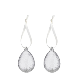 Skleněná velikonoční vajíčka Gry Clear - set 2 ks