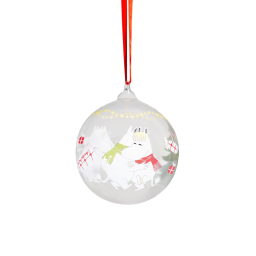 Skleněná vánoční ozdoba Moomin Happy Holidays 9 cm
