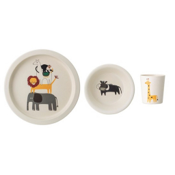 Dětská jídelní sada Safari Bamboo - set 3 ks