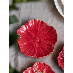 Keramický servírovací talíř Blomster Red 15 cm