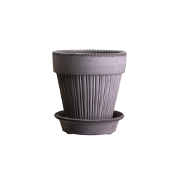 Květináč Simona s podmiskou Raw Grey 14 cm