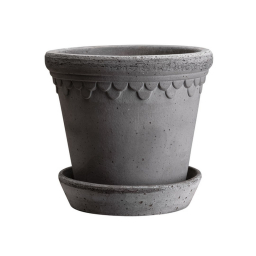 Květináč Kobenhavner s podmiskou Raw Grey 25 cm
