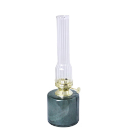 Skleněná petrolejová lampa Elvira Green 25 cm