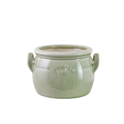 Kameninový květináč Brobacka Green Low 20x13 cm