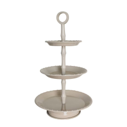 Kovový etažér Cake Stand Beige třípatrový