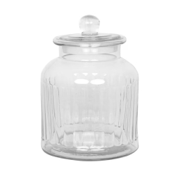 Skleněná dóza s víkem Gustav Ribbed Large