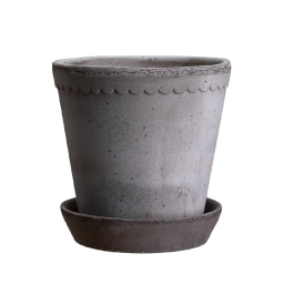 Květináč Helena s podmiskou Raw Grey 30 cm