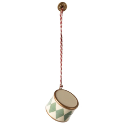 Vánoční plechová ozdoba Drum Small Mint