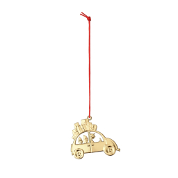Vánoční ozdoba Christmas Car Gold 6,5 cm