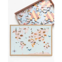 Dětské puzzle World Map Animal 42 dílků