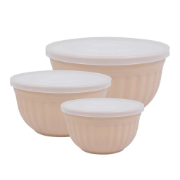 Sada kuchyňských misek s víčky Alice Creamy - 3 ks