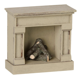 Hořící krb pro myšky Maileg Fireplace Off-White