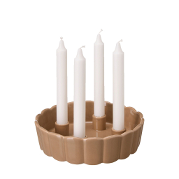 Keramický adventní svícen Edna Beige 22 cm