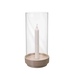 Keramický svícen se stínítkem Mette Beige 27 cm
