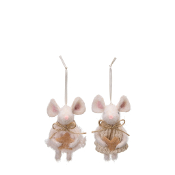 Závěsná dekorace Mouse Beige - set 2 ks