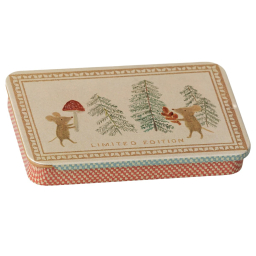 Plechová krabička s výsuvným víčkem Christmas Mice