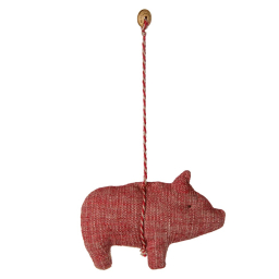 Vánoční textilní ozdoba Christmas Pig Red