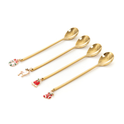 Vánoční dezertní lžičky Blane Gold - set 4 ks