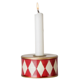 Kovový svícem Drum Off-White/Red