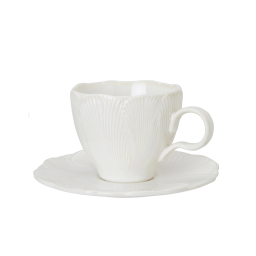 Porcelánový šálek s podšálkem Flora White 2,6 dl