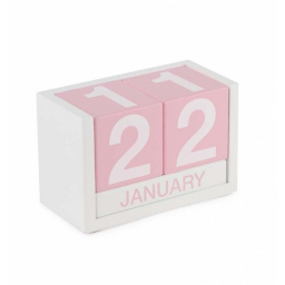 Dřevěný kalendář ThreeSixFive růžový