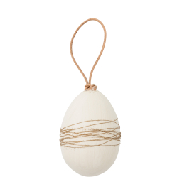 Dekorativní plastové vajíčko bílé