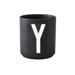 Černý porcelánový hrnek Letter Y