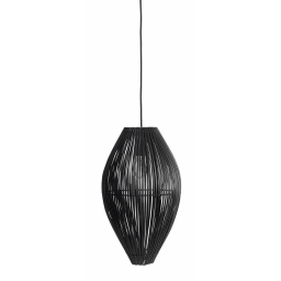 Závesné bambusové svietidlo Fishtrap Black M