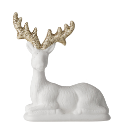 Porcelánový dekorační jelen ležící