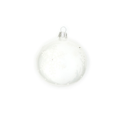 Skleněná baňka Snowflake bílá 7 cm, set 4 ks